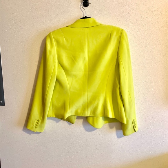 SOLD- Trina Turk Bright Citron Yellow Ruffle Blazer - Picture 6 of 9